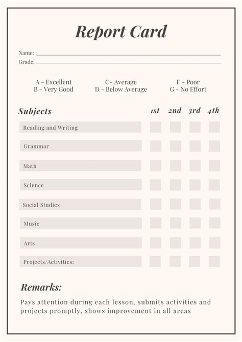 homeschool report card template high school